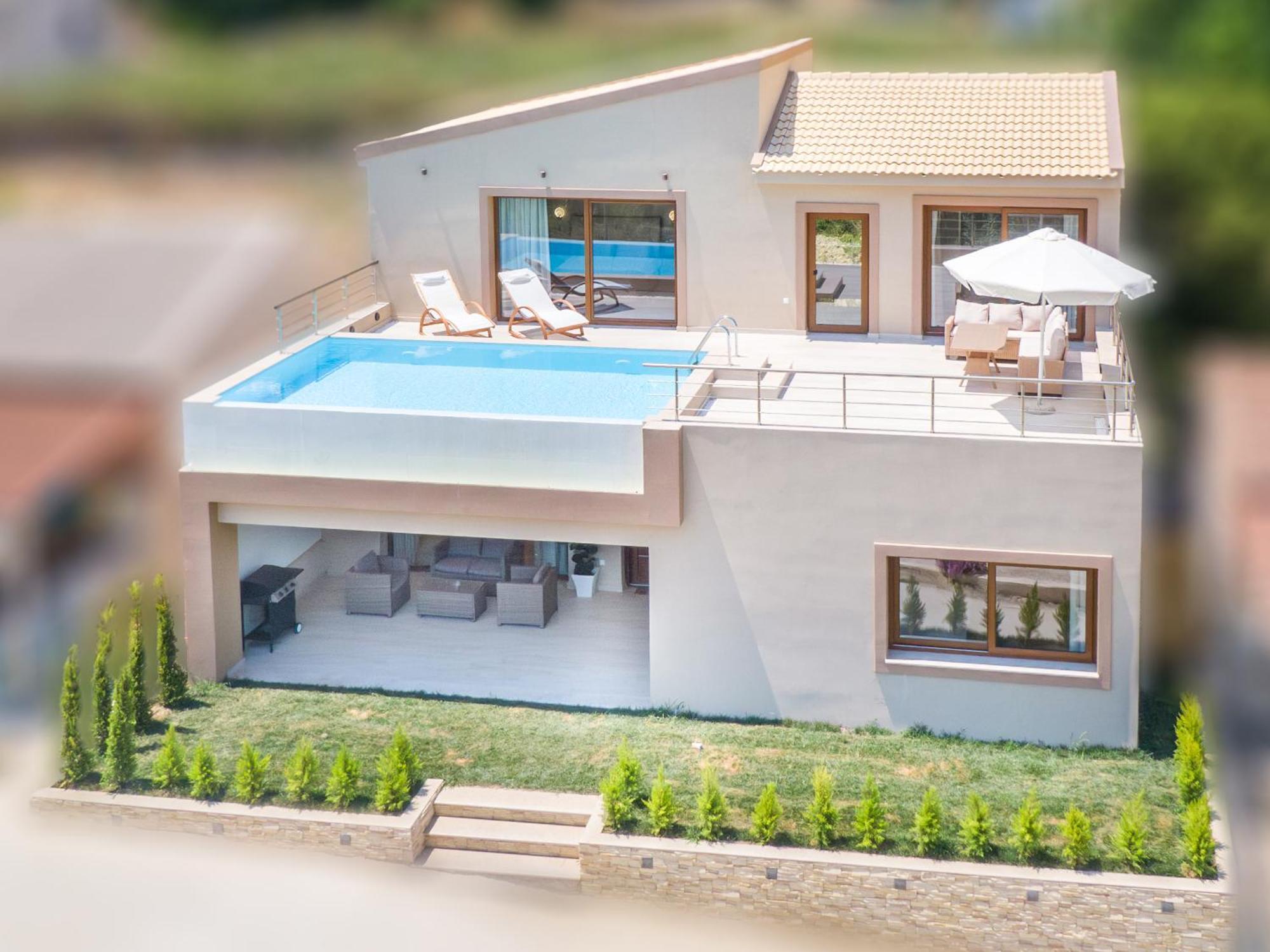 Villa Vasillis-Heated Swimming Pool With Infinity View Vitaládes Dış mekan fotoğraf